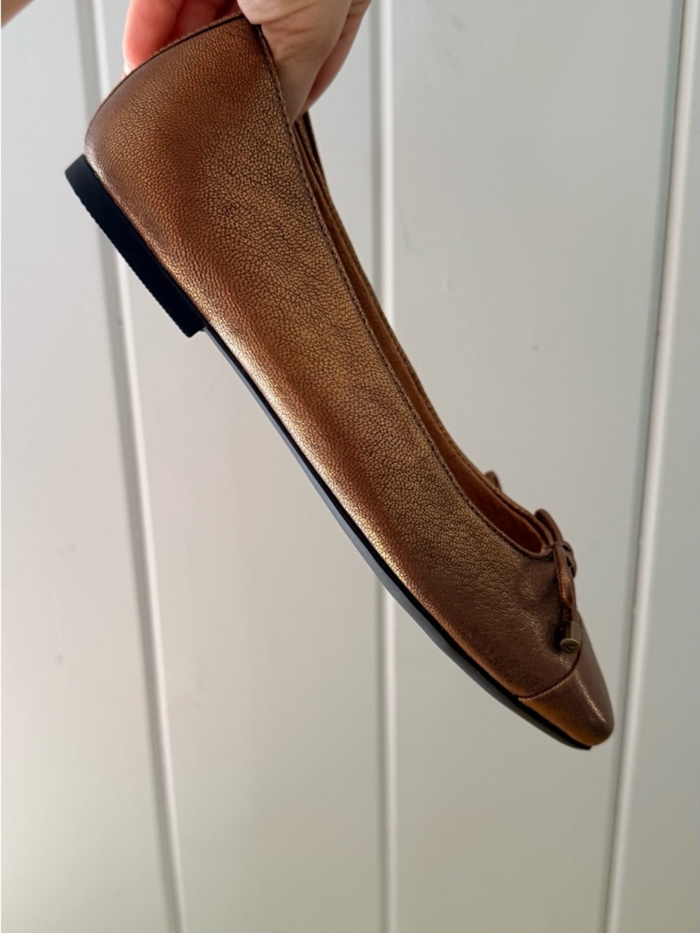 Vionic Women’s Bronze Ballet Flats with Bow - Picture 2 of 7